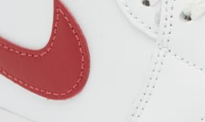Shop Jordan Air  1 Mid Sneaker In White/ Pomegranate/ White