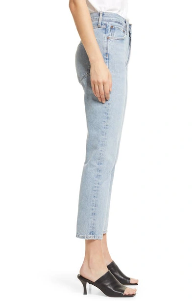 Shop Agolde Riley High Waist Crop Straight Leg Organic Cotton Jeans In Dimension
