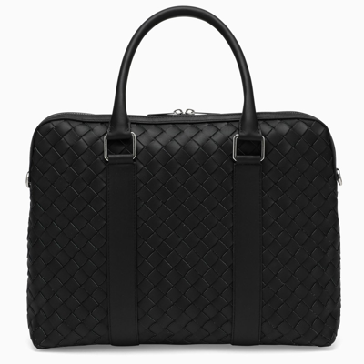 Shop Bottega Veneta Black Intrecciato Briefcase