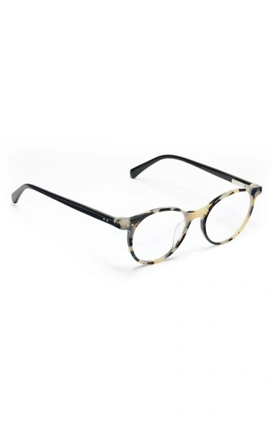 Shop Eyebobs Case Closed 49mm Round Reading Glasses In Black White Tort / Clear