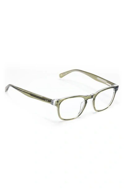Shop Eyebobs Old Sport 48mm Blue Light Glasses In Olive Crystal Shiny / Clear