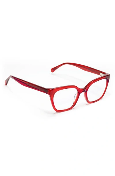 Shop Eyebobs Overlook 51mm Reading Glasses In Red Crystal / Clear