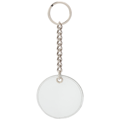 Shop Prada Men's Genuine Leather Keychain Keyring Holder  Gift   Luna Rossa In Silver