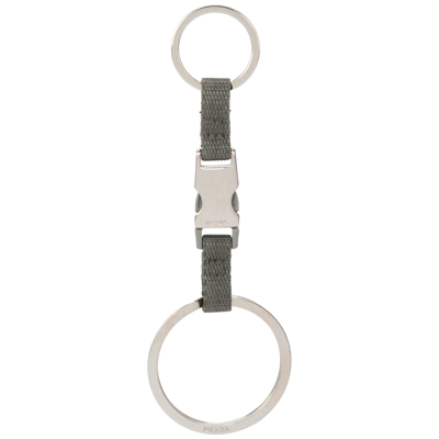 Shop Prada Men's Keychain Keyring   Luna Rossa In Grey