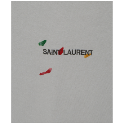 Shop Saint Laurent Women's T-shirt Short Sleeve Crew Neck Round  Rive Gauche In White