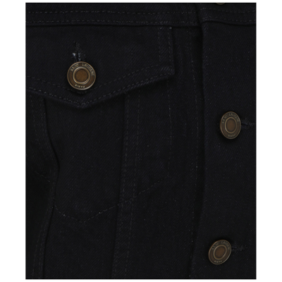 Shop Saint Laurent Women's Denim Outerwear Jacket Blouson In Black