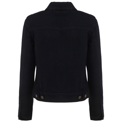 Shop Saint Laurent Women's Denim Outerwear Jacket Blouson In Black