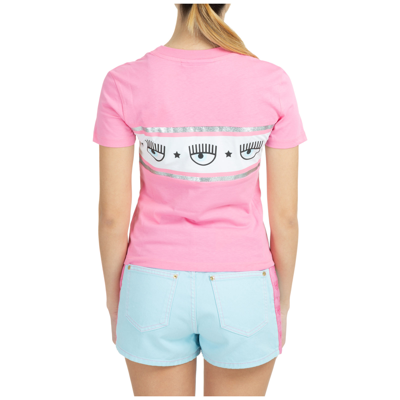 Shop Chiara Ferragni Women's T-shirt Short Sleeve Crew Neck Round  Maxi Logomania In Pink
