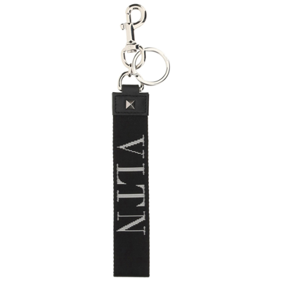 Shop Valentino Men's Keychain Keyring   Vltn In Black