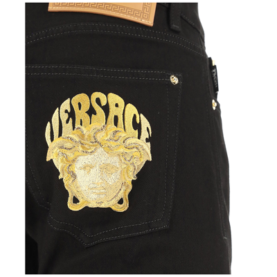 Shop Versace Men's Jeans Denim In Black