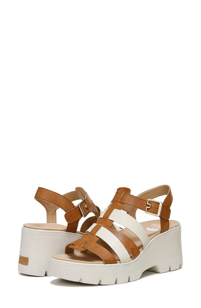 Shop Dr. Scholl's Check It Out Wedge Sandal In Honey