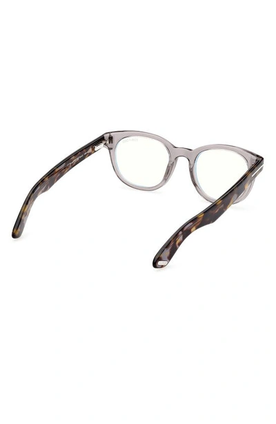 Shop Tom Ford 50mm Blue Light Blocking Glasses In Grey/ Other