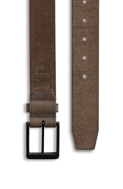 Shop Shinola Utility Nubuck Leather Belt In Darkbrown