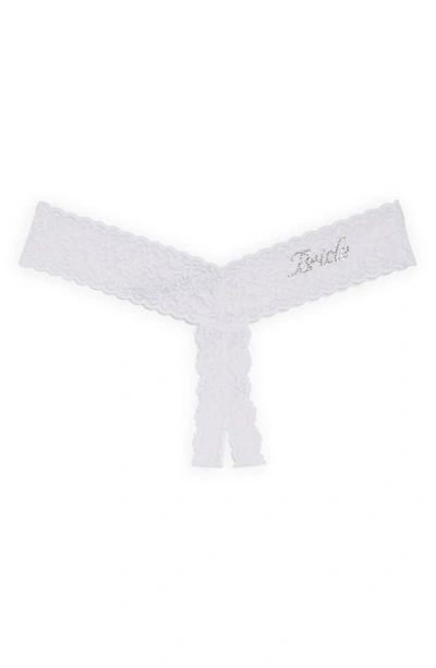 Shop Hanky Panky Bride Crystal Open Gusset Thong In White