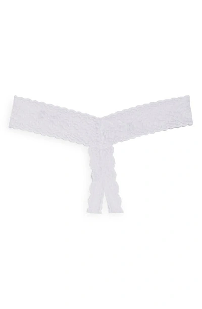 Hanky Panky Bride Crystal Open Gusset Thong In White | ModeSens