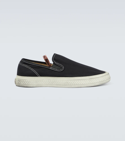 Shop Acne Studios Ballow Tumbled M Slip-on Sneakers In Black/off White
