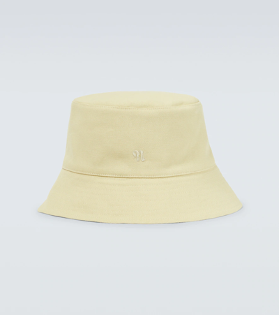 Shop Nanushka Cotton Bucket Hat In Creme
