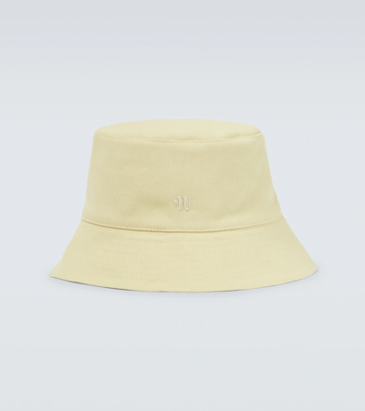 Nanushka Yellow Caran Bucket Hat In Creme