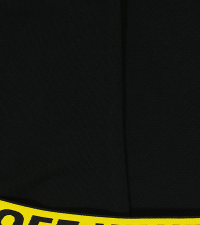 Off-white Logo Cotton Jersey Sweatpants In Black Yellow