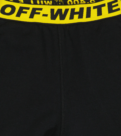 Off-white Logo-tape Cotton-jersey Shorts 4-10 Years In Black Yellow