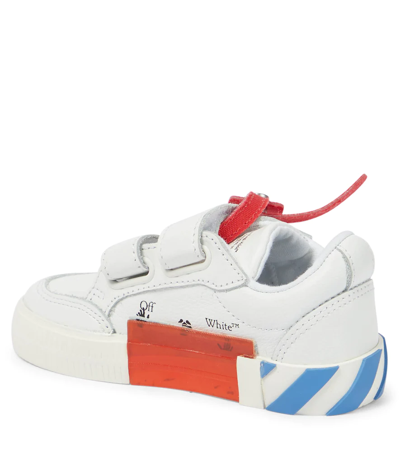 Shop Off-white Low Vulcanized Leather Sneakers In White Blue