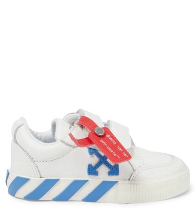 Shop Off-white Low Vulcanized Leather Sneakers In White Blue