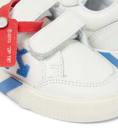 Shop Off-white Low Vulcanized Leather Sneakers In White Blue