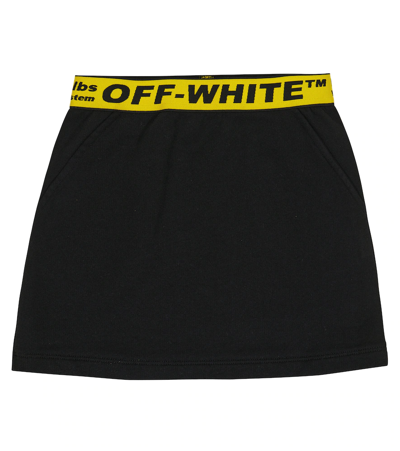 Shop Off-white Cotton Jersey Skirt In Black Yellow