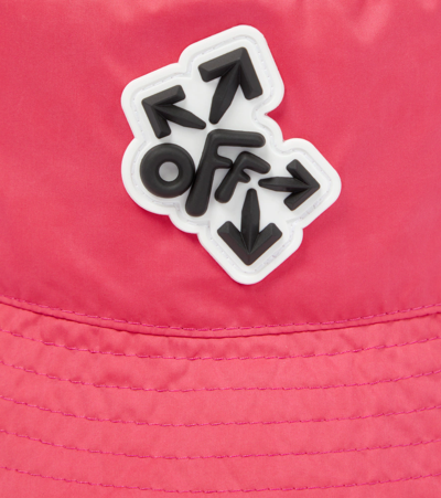 Shop Off-white Logo Bucket Hat In Fuchsia Black