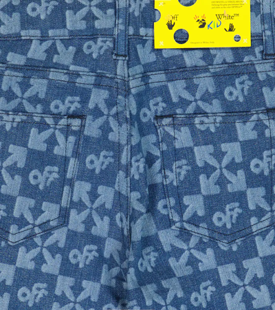 Shop Off-white Arrows Denim Bermuda Shorts In Light Blue
