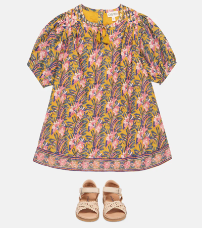 Shop Louise Misha Eugenie Floral Cotton Dress In Honey Flowers