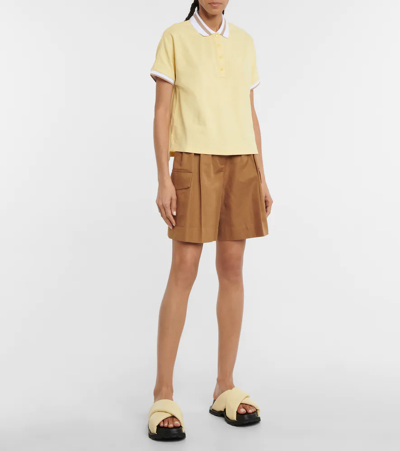 Shop Moncler Cotton Polo Shirt In Yellow