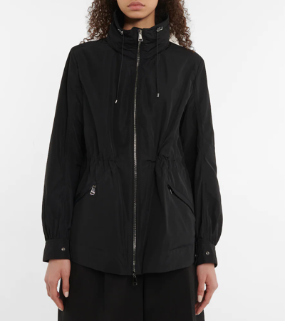 Shop Moncler Enet Micro Faille Parka In Black