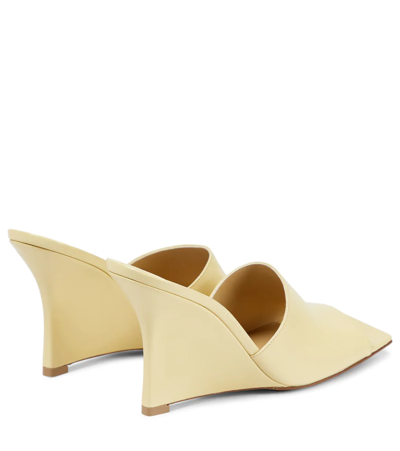 Bottega Veneta Wedge Leather 110mm Sandals In Moon Beam