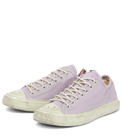Shop Acne Studios Canvas Sneakers In Pale Purple/off White