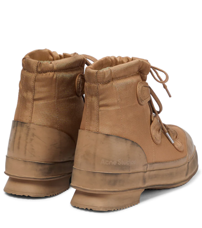 Shop Acne Studios Technical Ankle Boots In Camel Brown