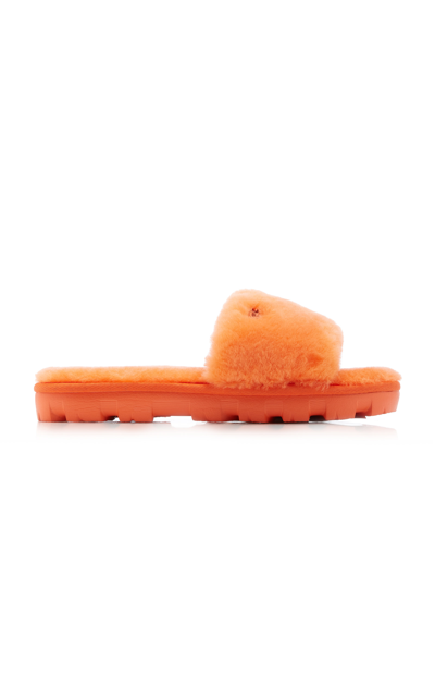 Shop Ugg Women's Cozette Sheepskin Slide Sandals In Orange