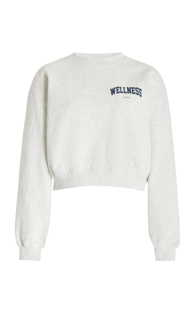 Shop Sporty And Rich Women's Wellness Cotton Sweatshirt In Grey