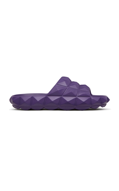 Shop Valentino Women's  Garavani Rubber Slide Sandals In Purple,brown