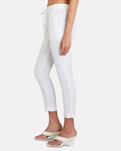 Shop Enza Costa Linen Drawstring Easy Pants In White