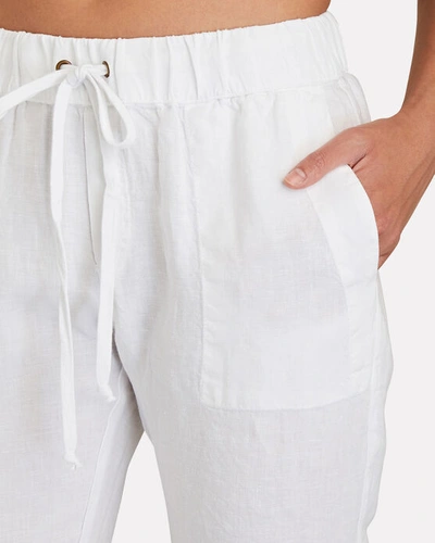 Shop Enza Costa Linen Drawstring Easy Pants In White