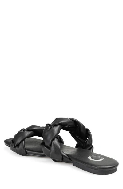 Shop Journee Collection Arietta Braid Strap Slide Sandal In Black