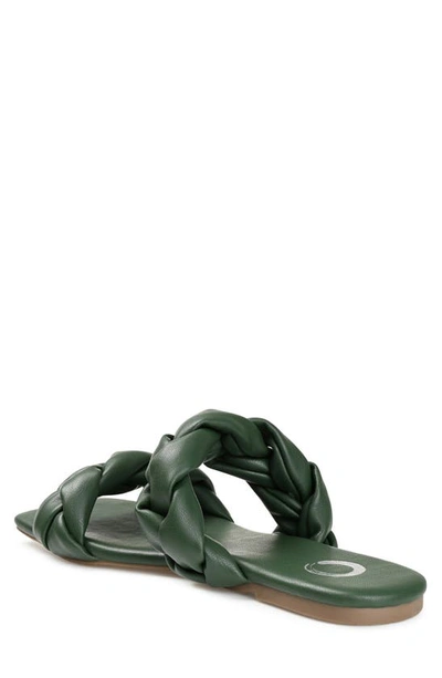 Shop Journee Collection Arietta Braid Strap Slide Sandal In Olive