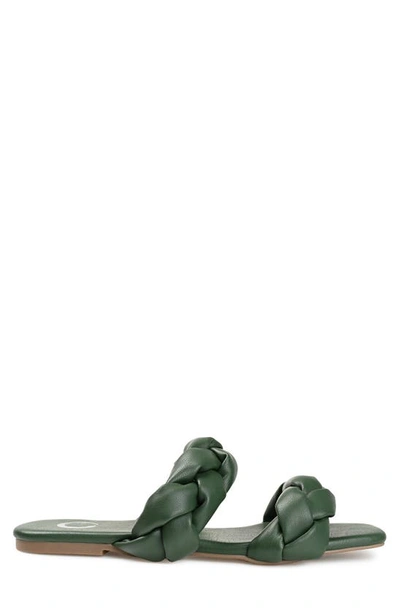 Shop Journee Collection Arietta Braid Strap Slide Sandal In Olive