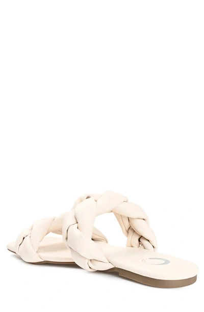 Shop Journee Collection Arietta Braid Strap Slide Sandal In Off White