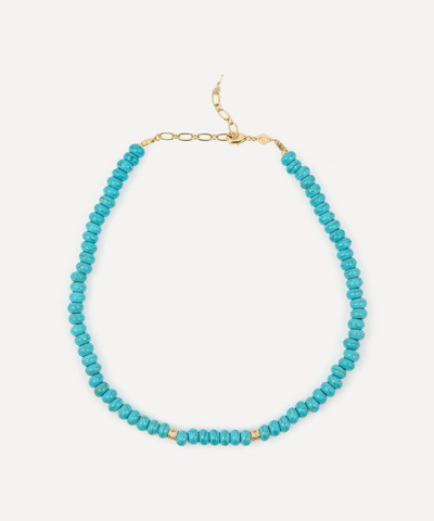 Shop Anni Lu Gold-plated Pacifico Turquoise Beaded Necklace