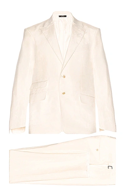 Tom Ford Silk Linen Suit In White | ModeSens