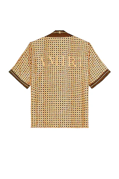 Shop Amiri Weave Bowling Shirt In Brown