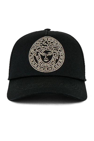 Shop Versace Hat In Nero & Oro