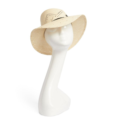 Shop Maison Michel Straw Virginie Fedora Hat In Neutral